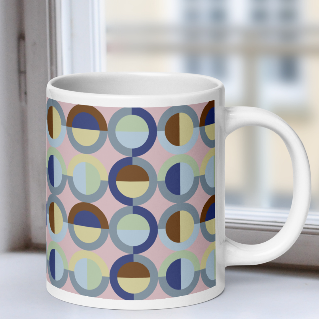 Mannos White Mug- Blueberry Bananos Split