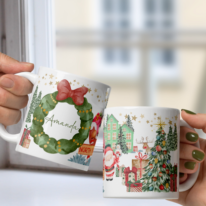 Personalized Watercolor North Pole Mug