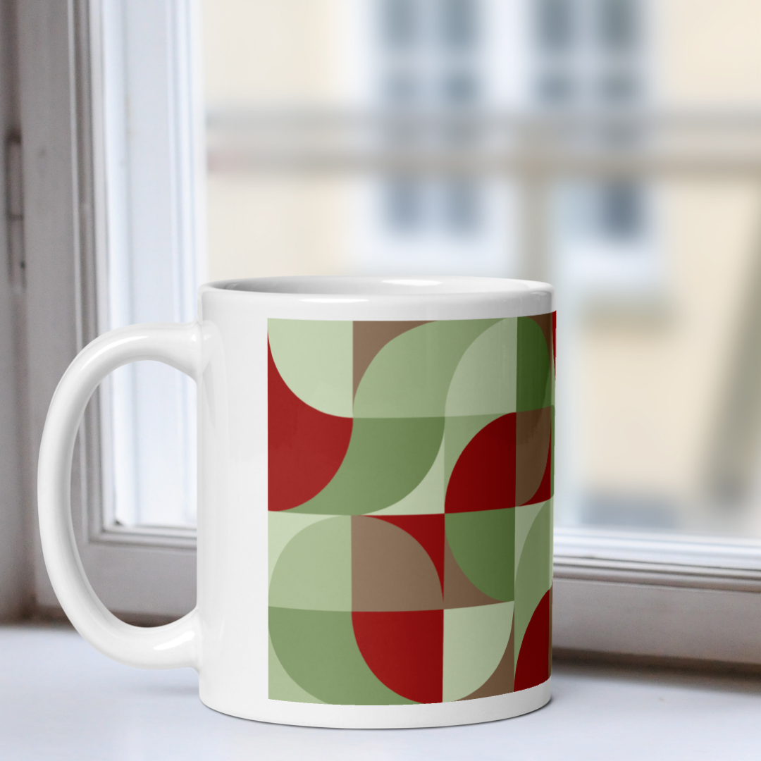 Personalized Neo Geo White Mug - Budding Holly