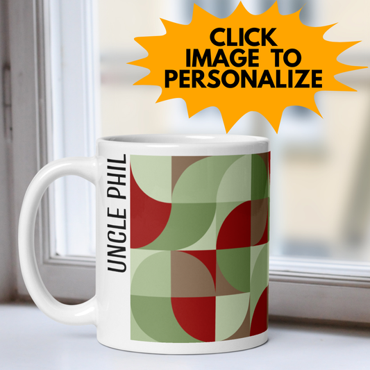 Personalized Neo Geo White Mug - Budding Holly