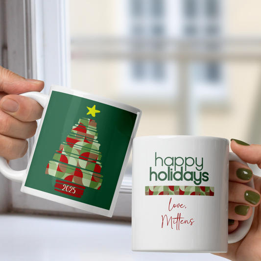 Personalized Neo Geo Christmas Treeo - White Mug