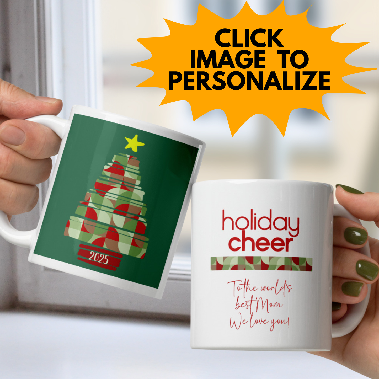 Personalized Neo Geo Christmas Treeo - White Mug