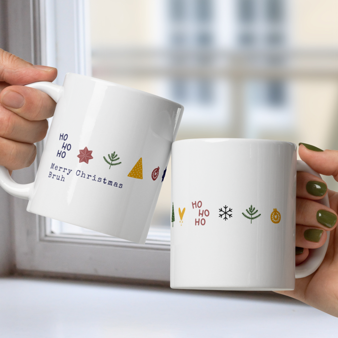 Merry Christmas Bruh White Mug