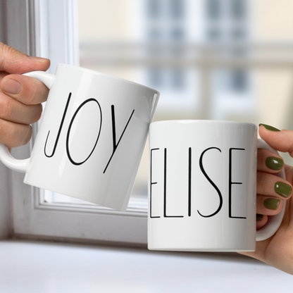 Personalized Name White or Black Mug