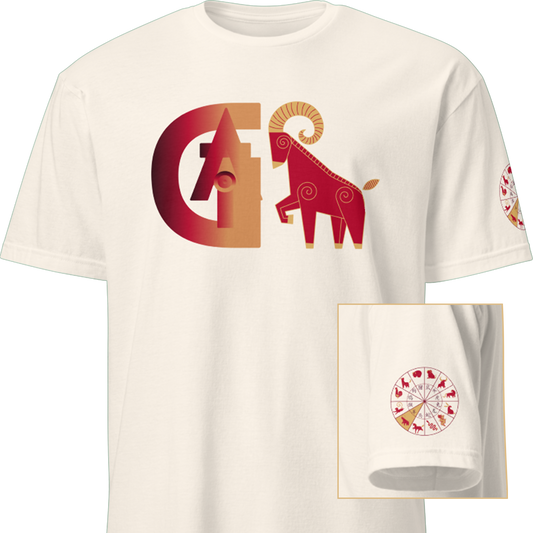 Deco Red Chinese Zodiac T-Shirt - Dragon, Snake, Horse, Goat
