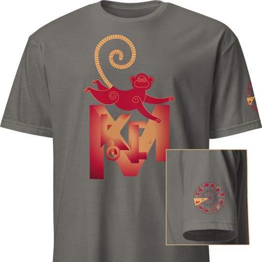 Deco Red Chinese Zodiac T-Shirt - Monkey, Rooster, Dog, Pig