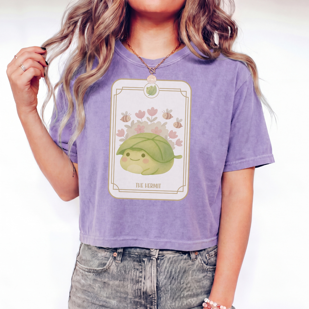Frog Tarot - The Hermit Women’s Boxy Cropped T-Shirt