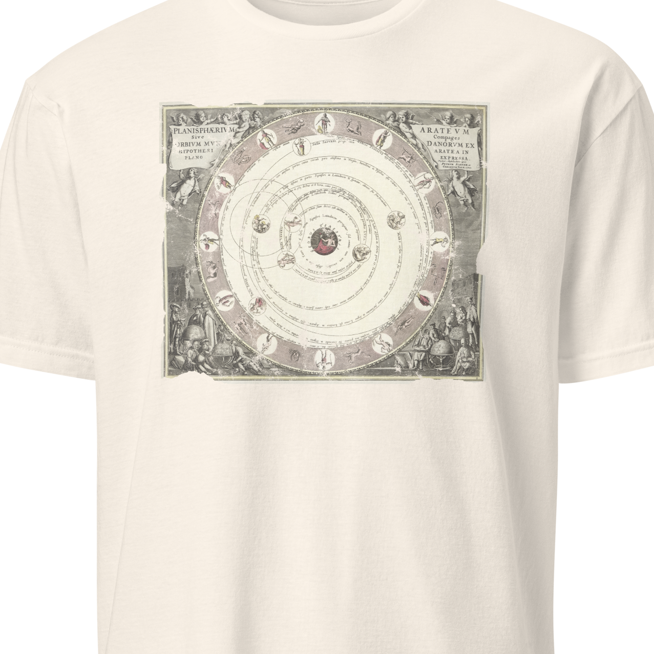 White t-shirt with a small logo on the chest 