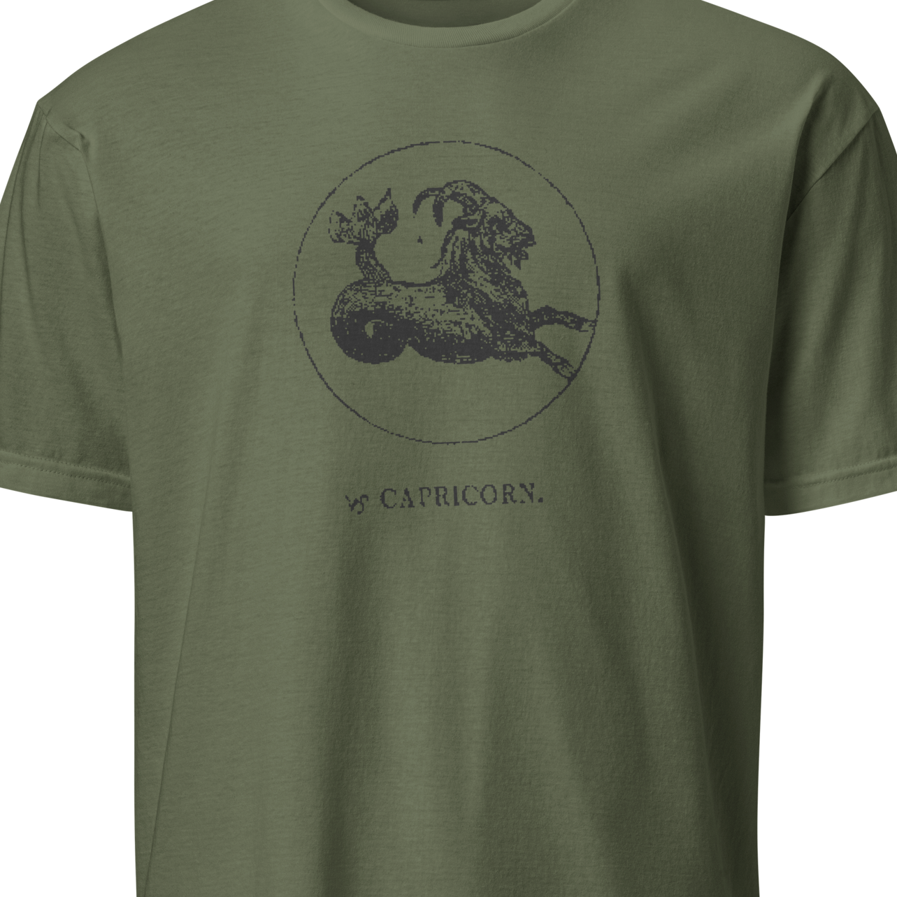 Green t-shirt with Capricorn symbol 