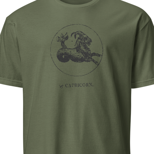 Green t-shirt with Capricorn symbol 