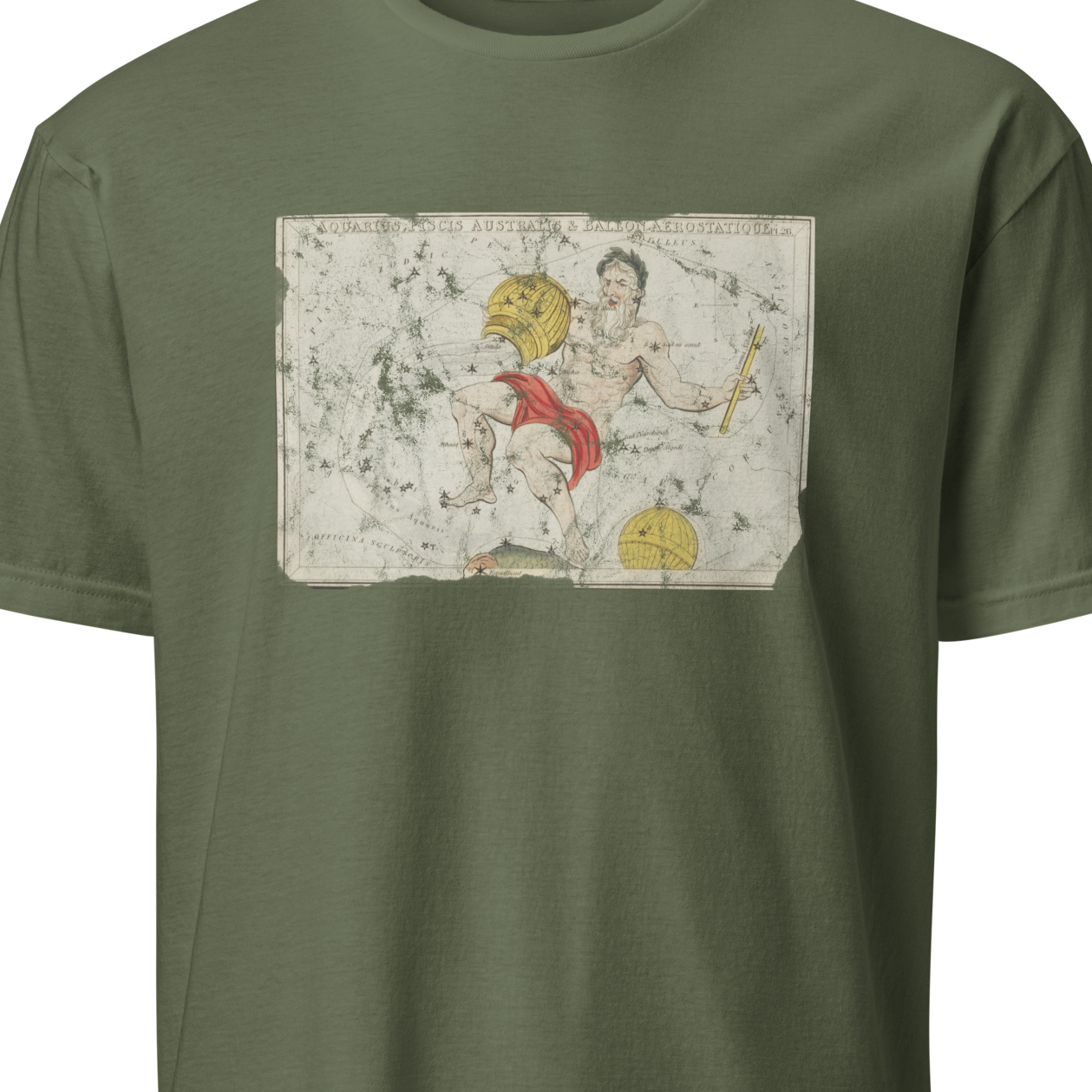 Green t-shirt with a graphic design