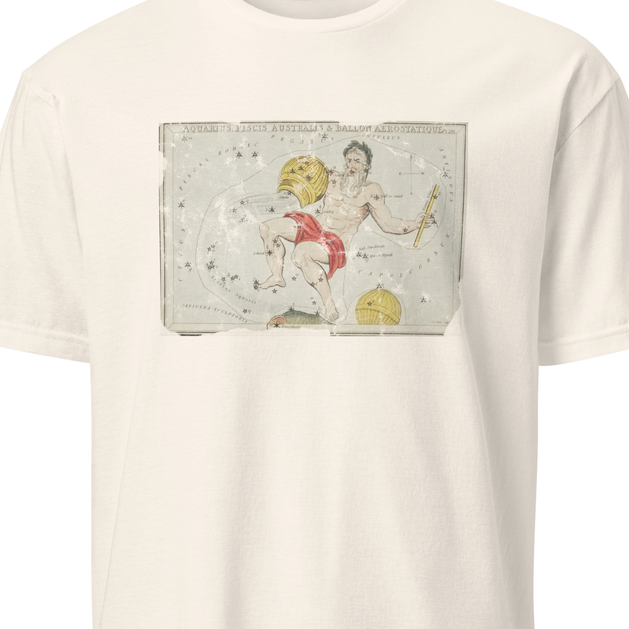 White t-shirt with a graphic design