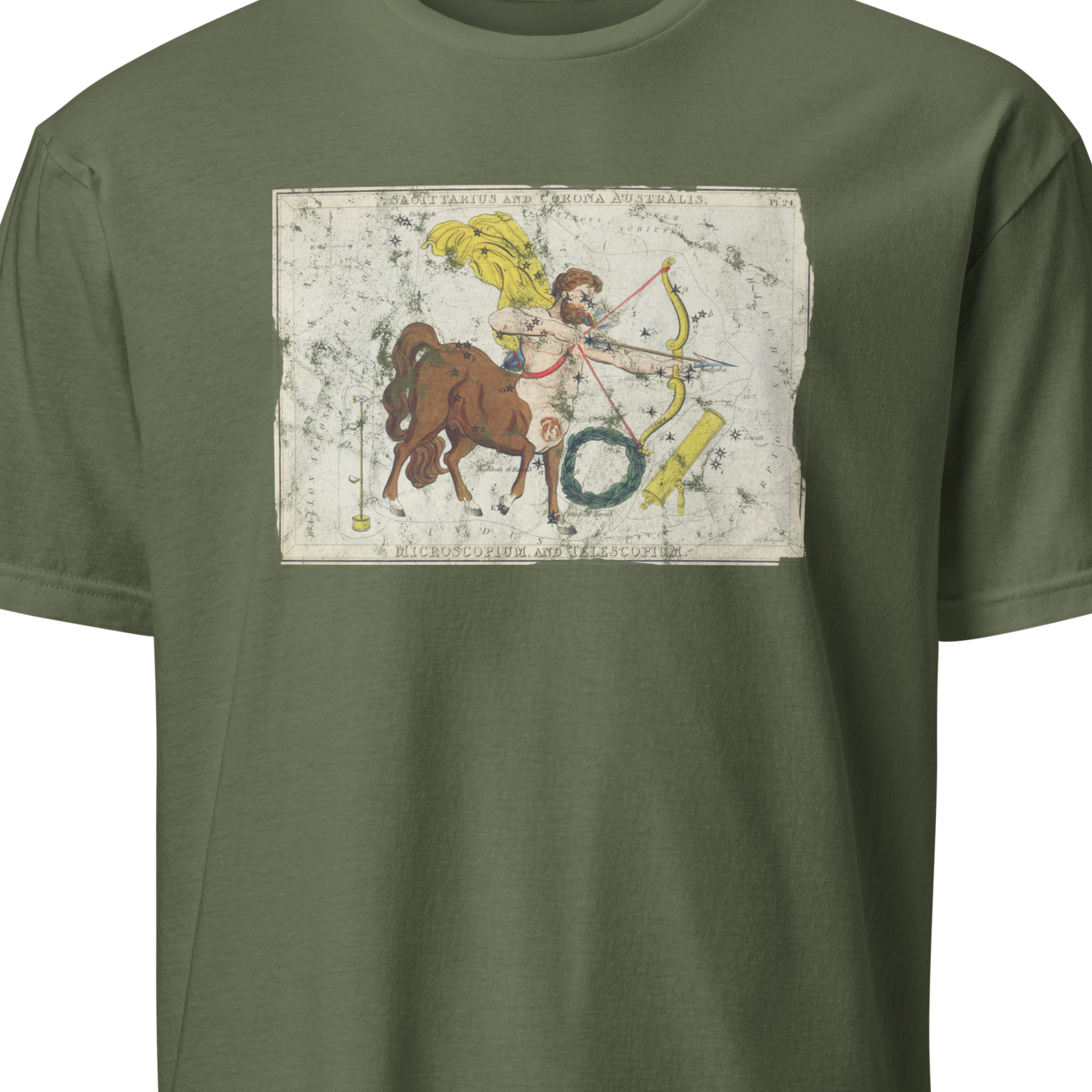 Green t-shirt with a graphic design