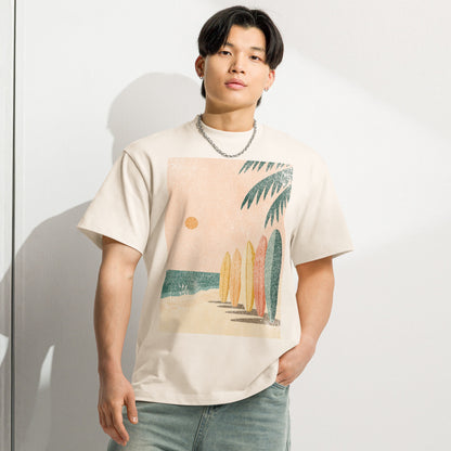 Big Print Boxy Tee - Boards on the Beach
