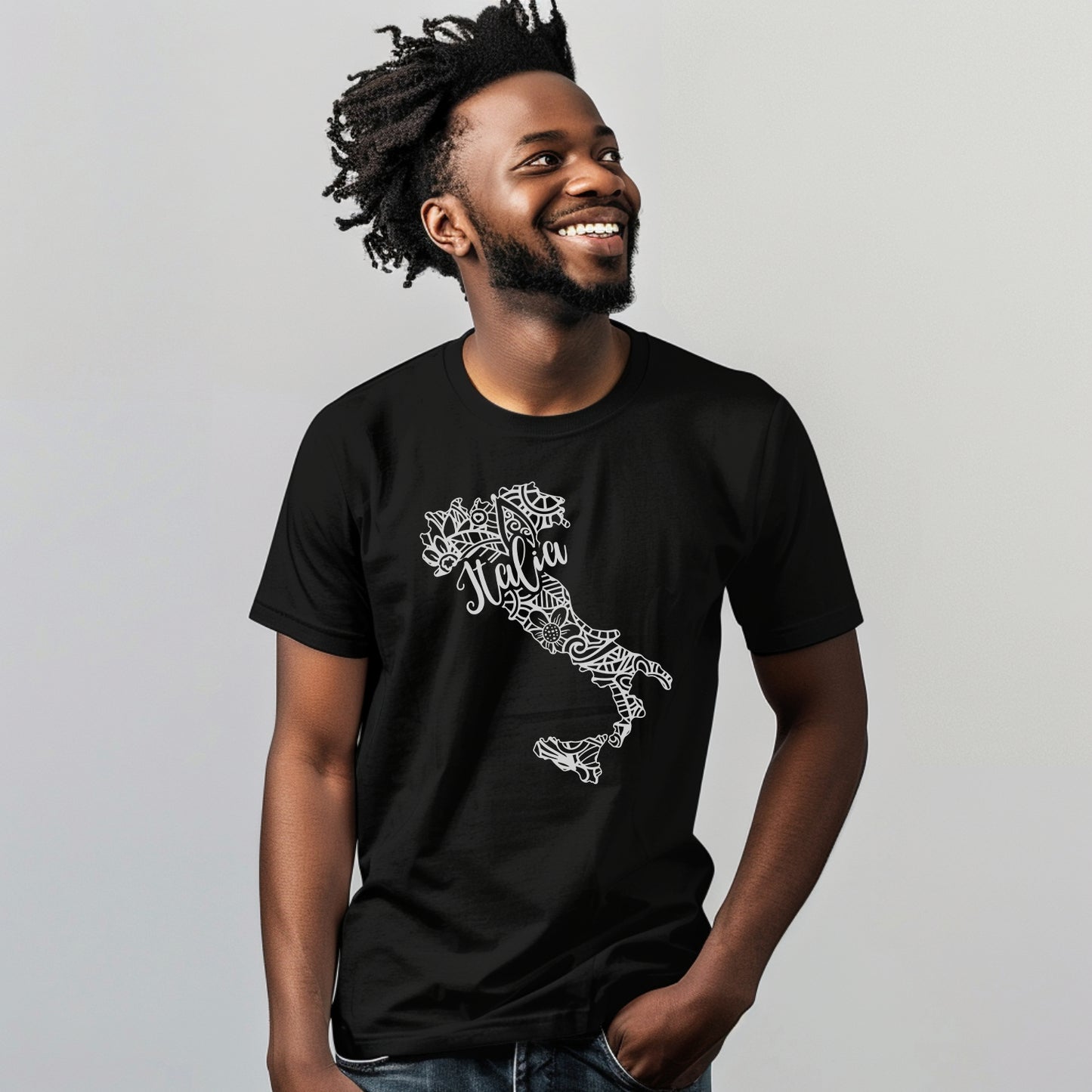 Italia Map Black T-Shirt