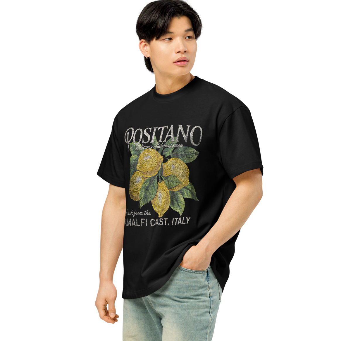 Positano Amalfi Coast Men's Big Print Boxy T-Shirt