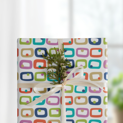 Retro Rectangles Gift Wrap Sheets (set of 3) - Celebration