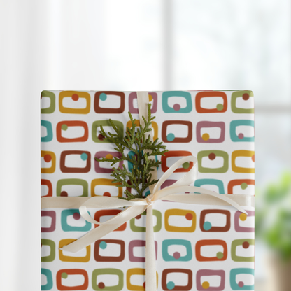 Retro Rectangles Gift Wrap Sheets (set of 3) - Celebration