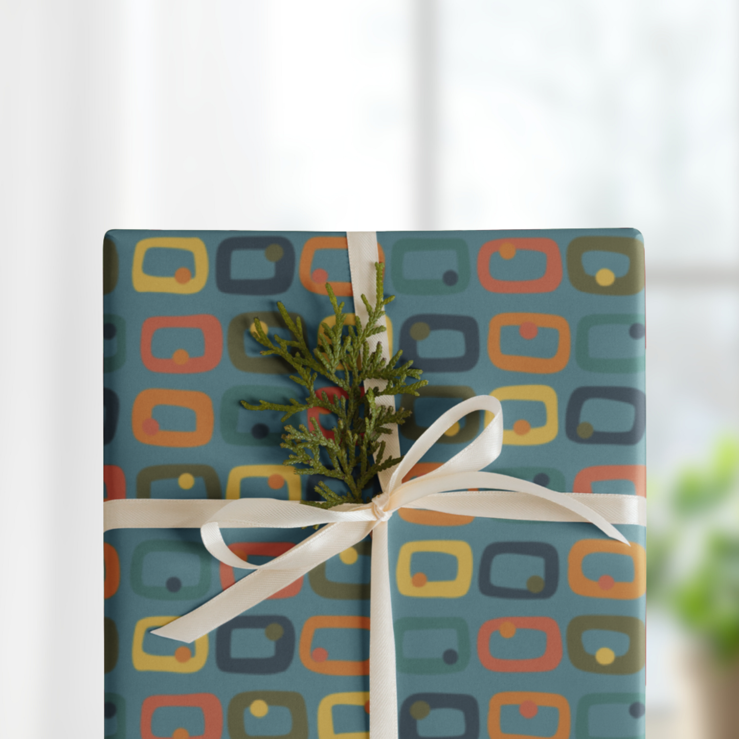 Retro Rectangles Gift Wrap Sheets (set of 3) - City Life