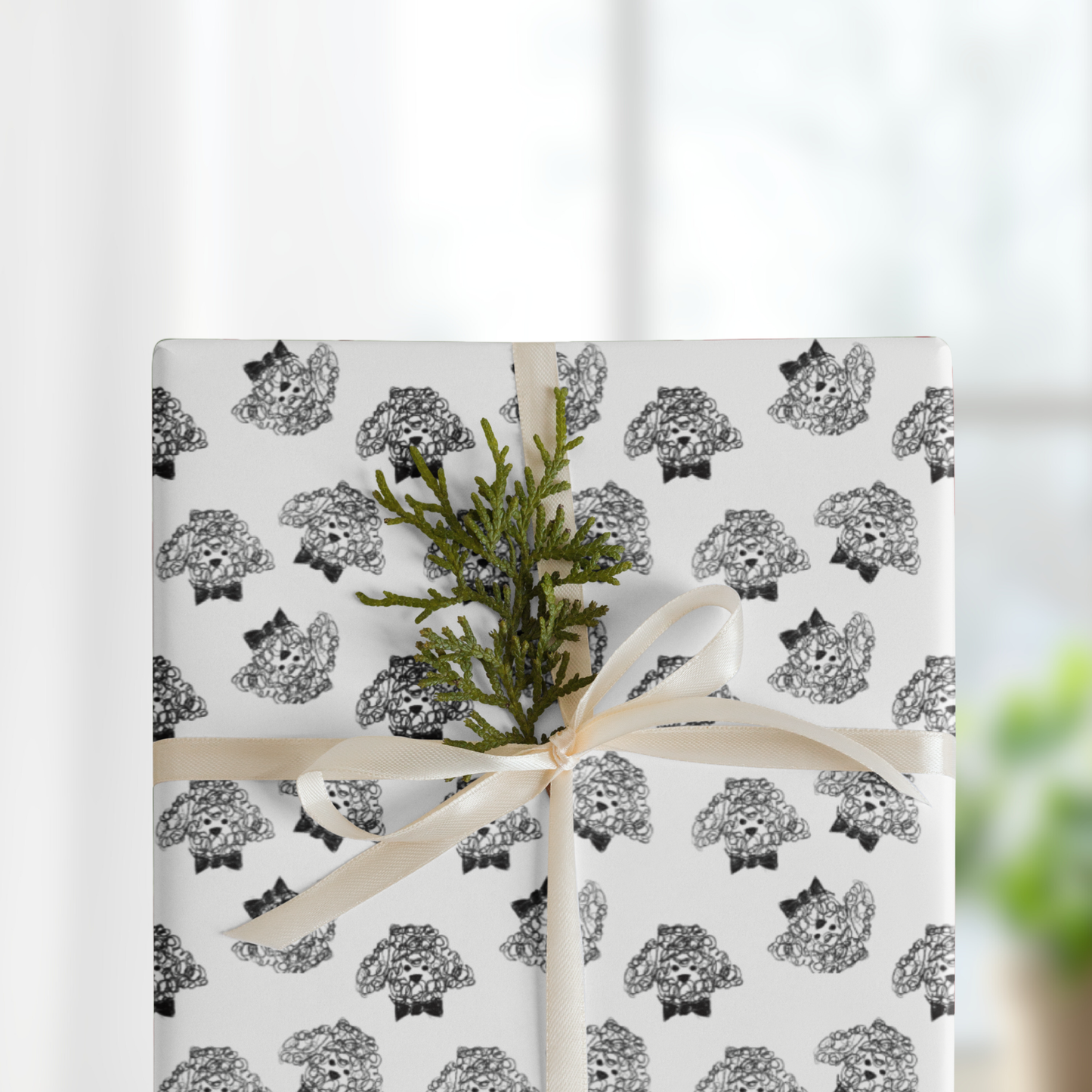 Miniature Poodle Doodle Gift Wrap Sheets (set of 3) - Nico