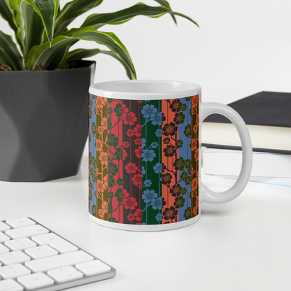 Sakura Stripes White Mug - Aloha