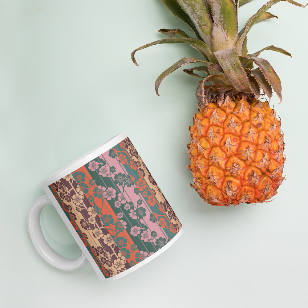 Sakura Stripes White Mug - Inyo