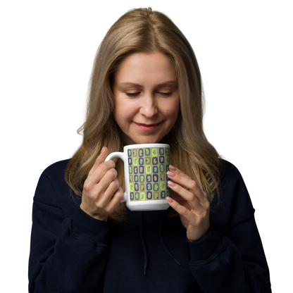 Retro Rectangles White Mug - Last Call