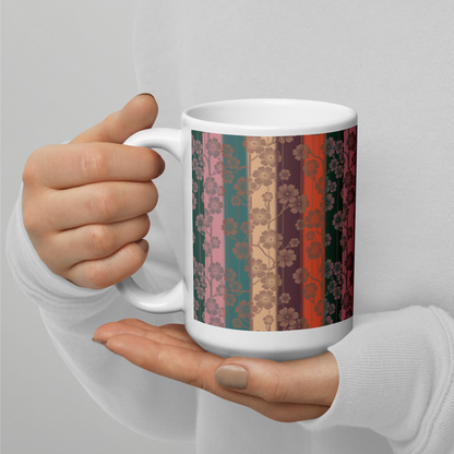 Sakura Stripes White Mug - Midlife