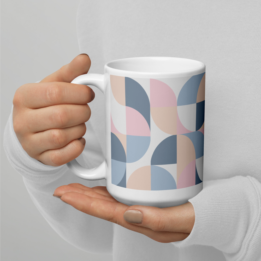 Neo Geo White Mug - Cotton Candy Cloud