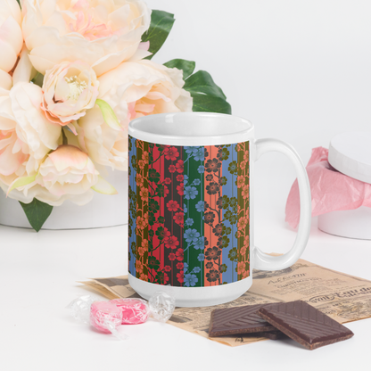 Sakura Stripes White Mug - Aloha