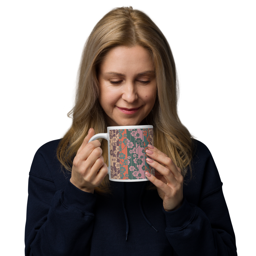 Sakura Stripes White Mug - Inyo