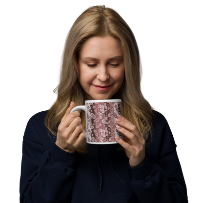 Sakura Stripes White Mug - In Bloom