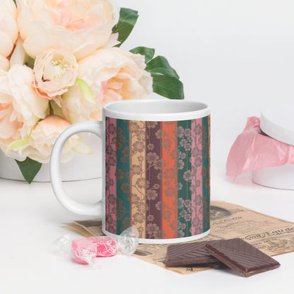 Sakura Stripes White Mug - Midlife