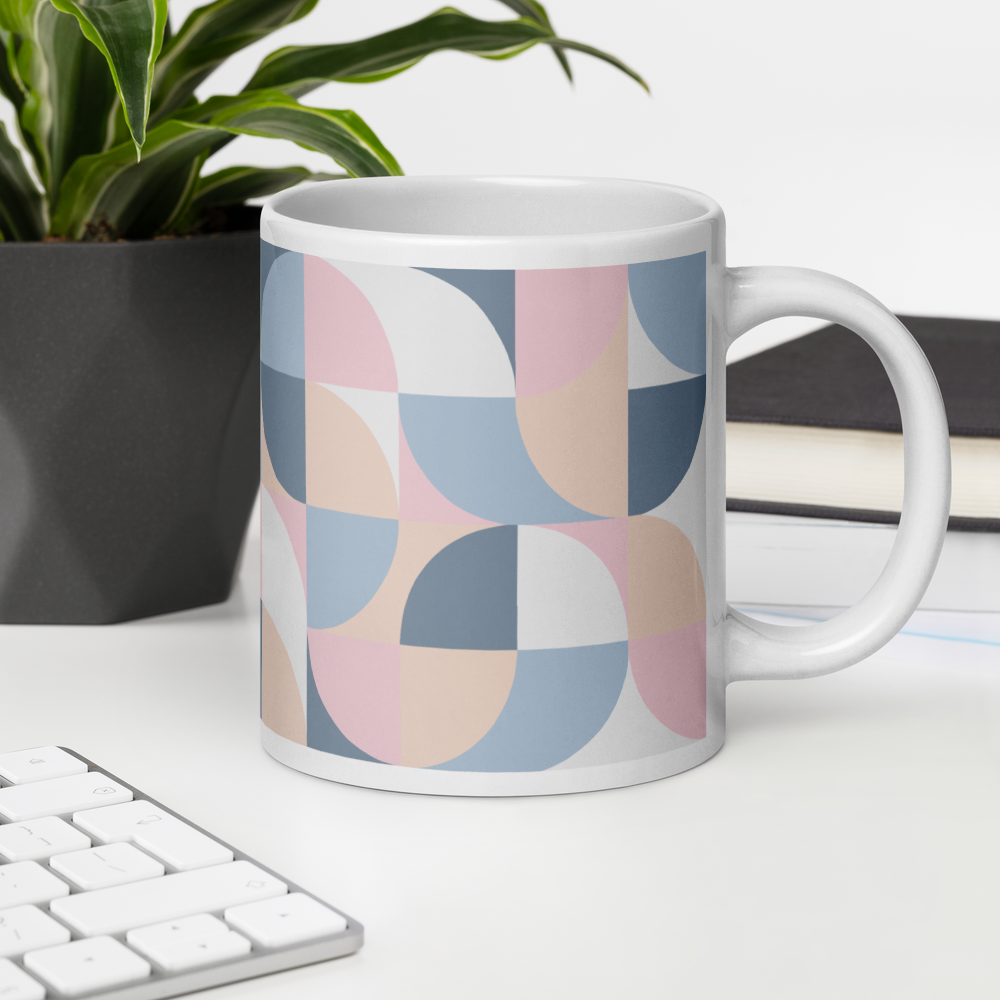 Neo Geo White Mug - Cotton Candy Cloud