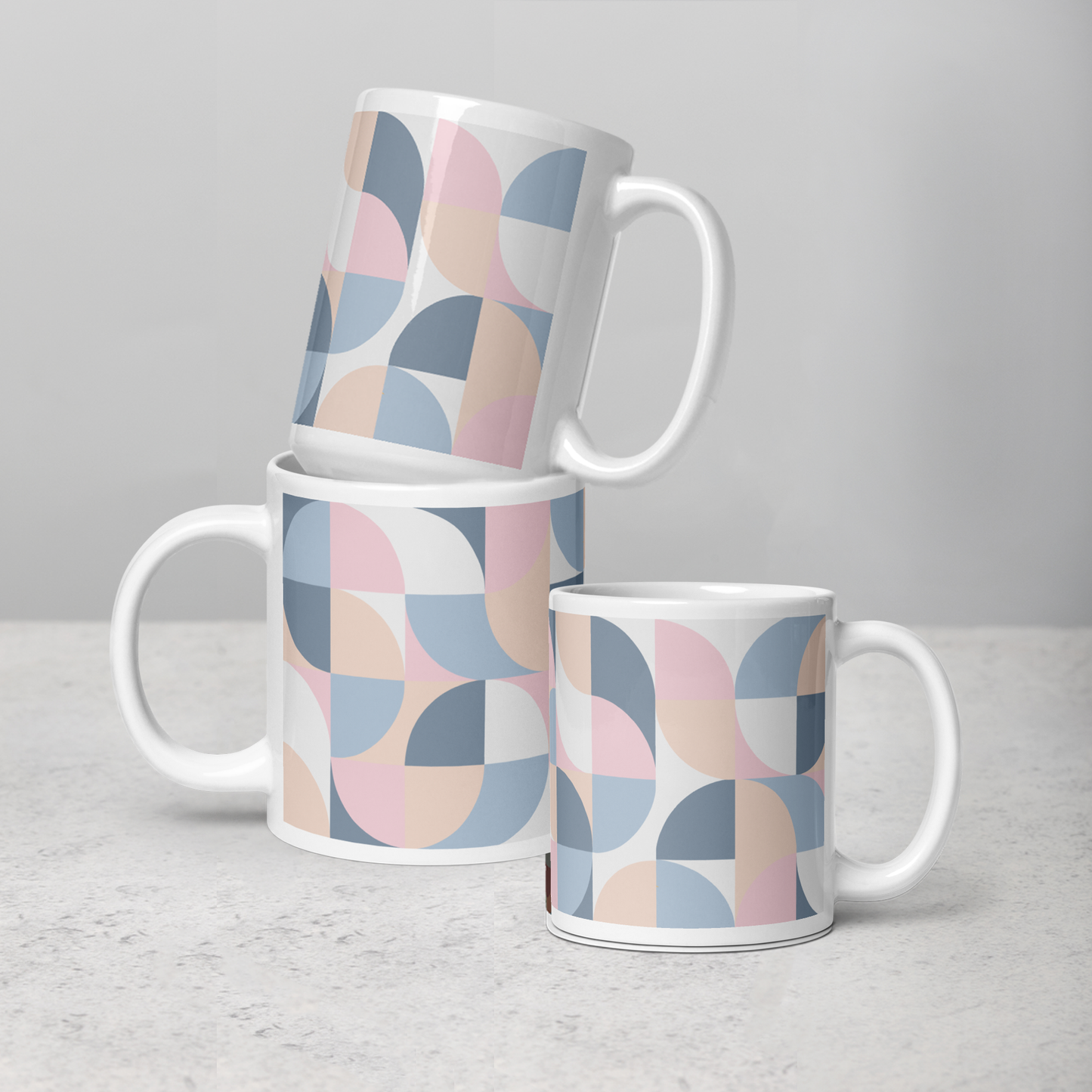 Neo Geo White Mug - Cotton Candy Cloud