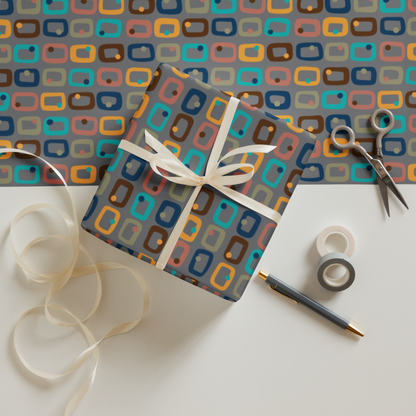 Retro Rectangles Gift Wrap Sheets (set of 3) - City Life