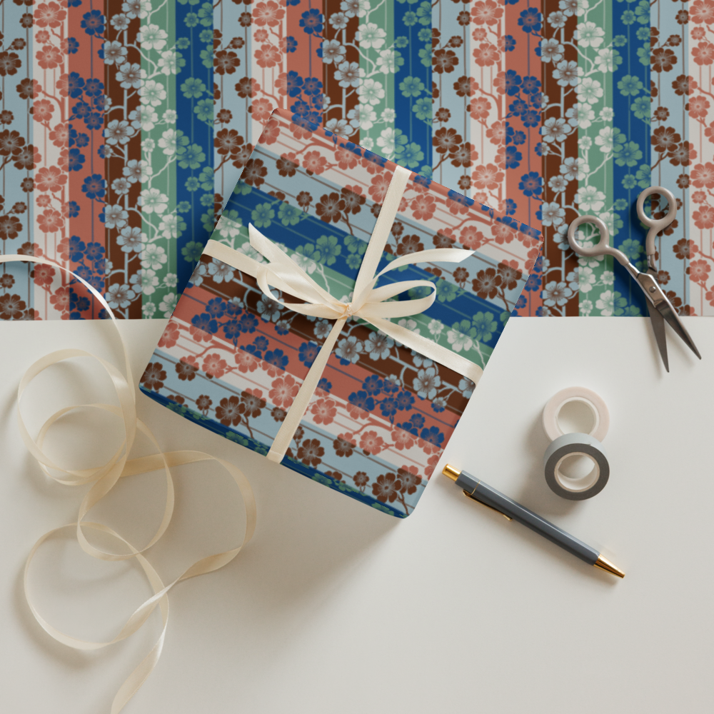 Sakura Stripes Gift Wrap Sheets (set of 3) - Eastern Soujourn