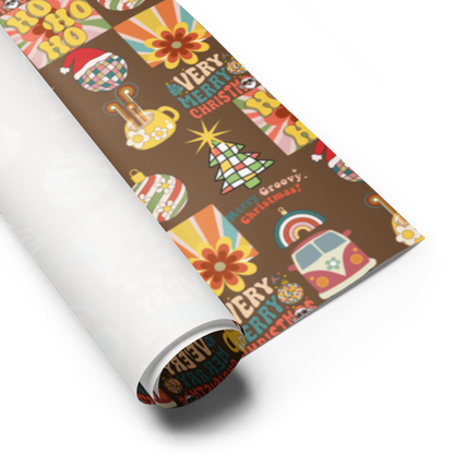 Groovy Christmas Gift Wrap Roll