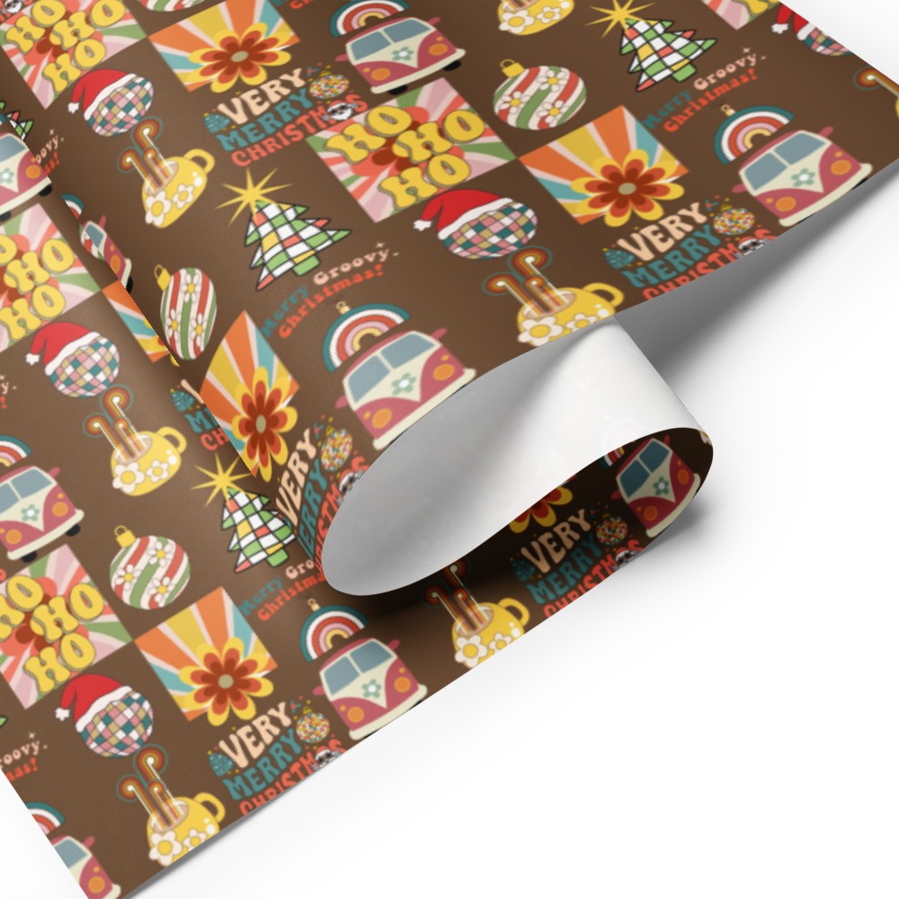 Groovy Christmas Gift Wrap Roll
