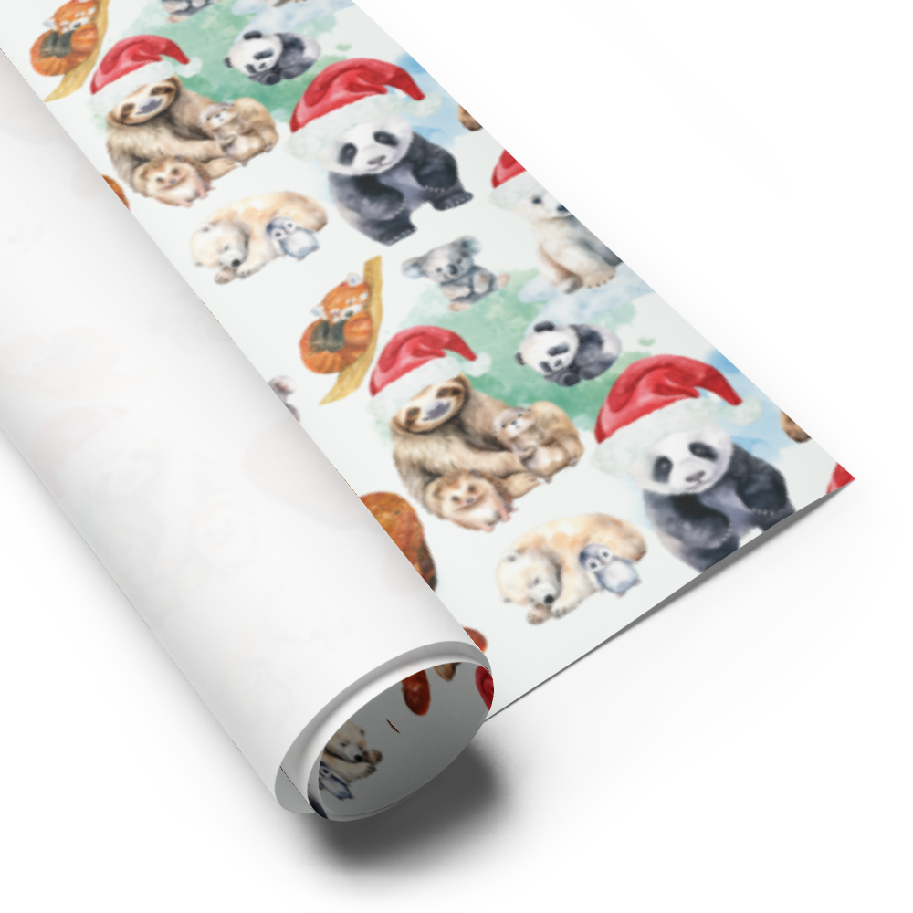 Vintage Christmas Critters Gift Wrap Roll