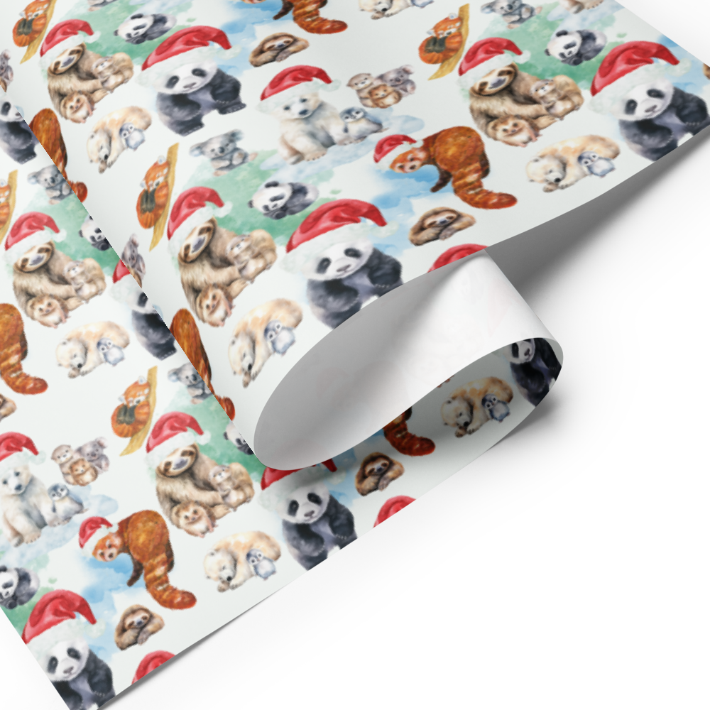 Vintage Christmas Critters Gift Wrap Roll
