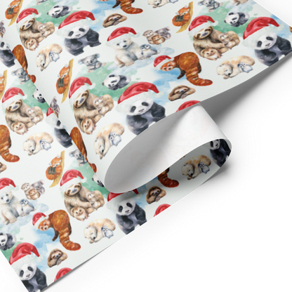 Vintage Christmas Critters Gift Wrap Roll