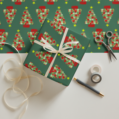 Neo Geo Christmas Treeo Gift Wrap Roll