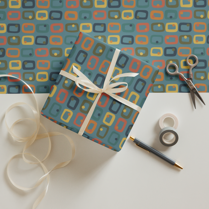 Retro Rectangles Gift Wrap Sheets (set of 3) - City Life