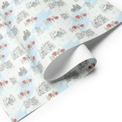 Home For The Holidays Gift Wrap Roll - Pink