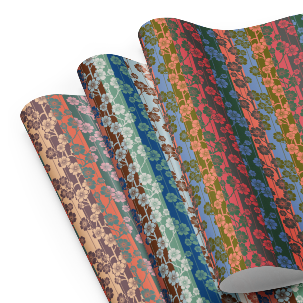 Sakura Stripes Gift Wrap Sheets (set of 3) - Eastern Soujourn