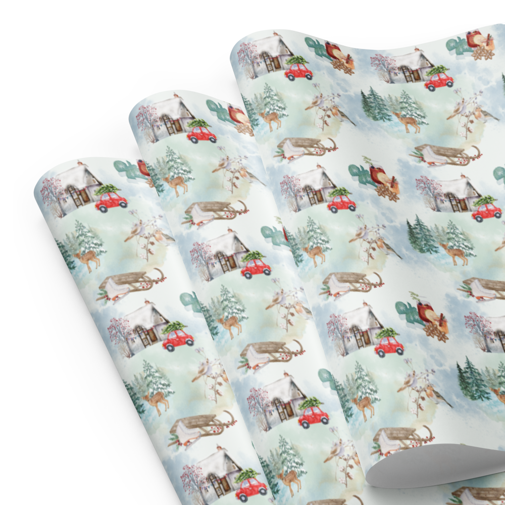 Wild Winter Woods Gift Wrap Sheets (set of 3)