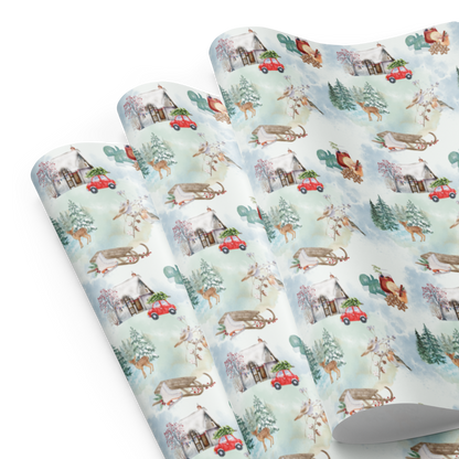 Wild Winter Woods Gift Wrap Sheets (set of 3)