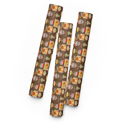 Groovy Christmas Gift Wrap Sheets (set of 3)