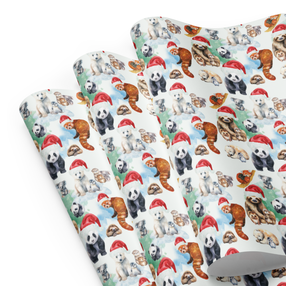 Vintage Christmas Critters Gift Wrap Sheets (set of 3)